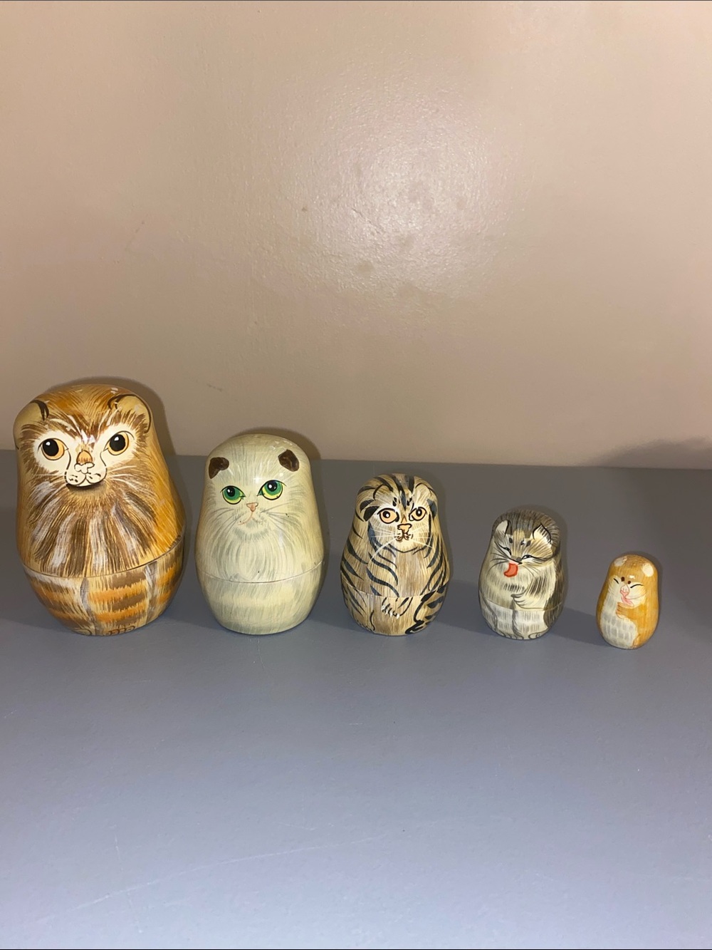 Vintage Cat Nesting Dolls